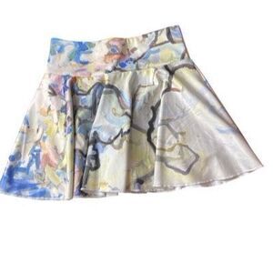 Palm Beach Womens Multicolor Abstract Print Pleated Mini Skort Size Small